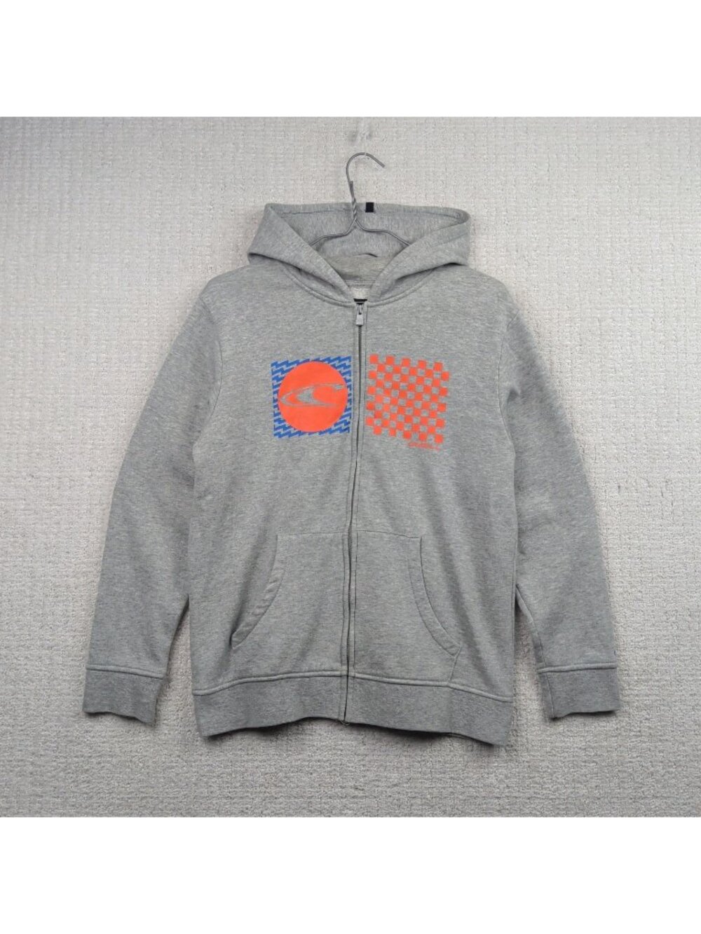Y2K O'Neill  Hoodie Gray Logo Graphic Full Zip Surfer Skater 2000's Sz L* Read
